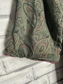 Vintage 1970's Men's Dressing Gown Bathrobe Green Paisley MADE IN WEST GERMANY