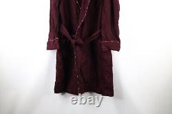 Vintage 40s Mens OS Parker Wilder Flannel Wool Belted Robe Smoking Jacket USA