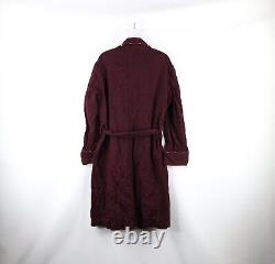 Vintage 40s Mens OS Parker Wilder Flannel Wool Belted Robe Smoking Jacket USA