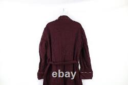Vintage 40s Mens OS Parker Wilder Flannel Wool Belted Robe Smoking Jacket USA