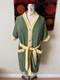 Vintage 50s 60s Two Tone Terry Knit Towel Bath Robe Pajama Night Lounge