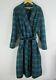 Vintage 60s Pendleton Scottish Plaid Blue Tartan 100% Wool Bathrobe Robe USA 54