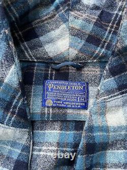Vintage 70s Pendleton Virgin Wool Made In USA Plaid Bathrobe Mens Medium