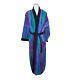 Vintage 80s Christian Dior Le Connaisseur Long Robe Mens Purple Blue Striped One