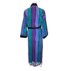 Vintage 80s Christian Dior Le Connaisseur Long Robe Mens Purple Blue Striped One