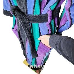 Vintage 80s Christian Dior Le Connaisseur Long Robe Mens Purple Blue Striped One