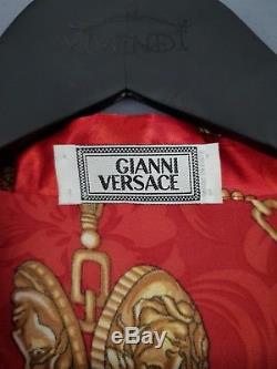Vintage 90s Gianni Versace Silk Bathrobe Robe Mens Size M Medusa Head Baroque