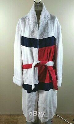 Vintage 90s Tommy Hilfiger Bath Robe Large Flag Logo Mens Size Large/XL