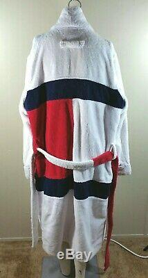 Vintage 90s Tommy Hilfiger Bath Robe Large Flag Logo Mens Size Large/XL