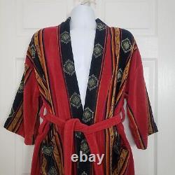 Vintage Ash Creek Southwestern Robe Cotton Tribal Belt Bathrobe Mens Size Large