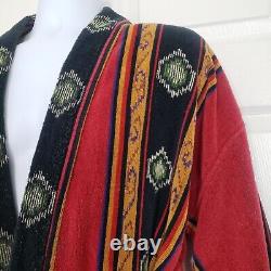 Vintage Ash Creek Southwestern Robe Cotton Tribal Belt Bathrobe Mens Size Large