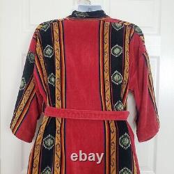 Vintage Ash Creek Southwestern Robe Cotton Tribal Belt Bathrobe Mens Size Large