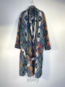 Vintage Beacon Blankets Aztec Geometric Print Bath Robe Size S/m USA Made Cotton