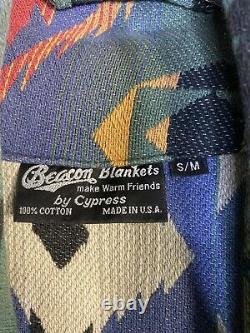 Vintage Beacon Blankets Aztec Geometric Print Bath Robe Size S/m USA Made Cotton