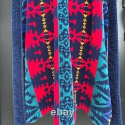 Vintage Bill Blass Robe Mens One Size Abstract Aztec Plush Bath Lounge Belted