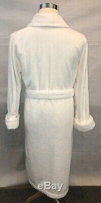 Vintage Brooks Brothers Men's Belted White Bath Robe Terry Cloth Size L