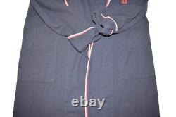 Vintage Brooks Brothers Robe Mens M Wool Navy Red Trim Bath Belted Shawl 60s