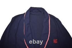 Vintage Brooks Brothers Robe Mens M Wool Navy Red Trim Bath Belted Shawl 60s