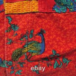 Vintage Cabernet Bath Robe Adult Large Red Dragon Peacock Mens