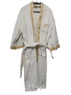 Vintage Caesars Palace Hotel Belted Cotton Bath Spa Robe Gold OS Unisex White