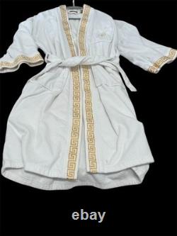 Vintage Caesars Palace Hotel Belted Cotton Bath Spa Robe Gold OS Unisex White