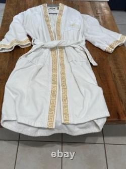 Vintage Caesars Palace Hotel Belted Cotton Bath Spa Robe Gold OS Unisex White