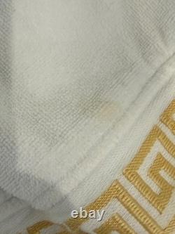 Vintage Caesars Palace Hotel Belted Cotton Bath Spa Robe Gold OS Unisex White