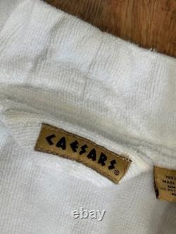 Vintage Caesars Palace Hotel Belted Cotton Bath Spa Robe Gold OS Unisex White
