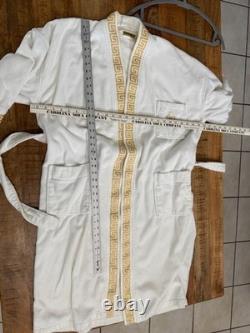 Vintage Caesars Palace Hotel Belted Cotton Bath Spa Robe Gold OS Unisex White