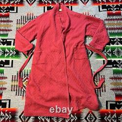 Vintage Christian Dior Bath Robe Adult Size Small Red Quilted Pattern EUC B1