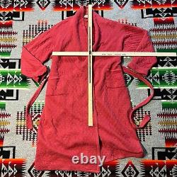 Vintage Christian Dior Bath Robe Adult Size Small Red Quilted Pattern EUC B1