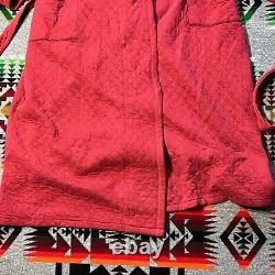 Vintage Christian Dior Bath Robe Adult Size Small Red Quilted Pattern EUC B1