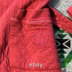 Vintage Christian Dior Bath Robe Adult Size Small Red Quilted Pattern EUC B1