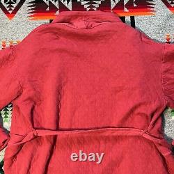 Vintage Christian Dior Bath Robe Adult Size Small Red Quilted Pattern EUC B1
