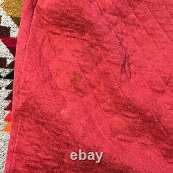 Vintage Christian Dior Bath Robe Adult Size Small Red Quilted Pattern EUC B1
