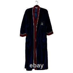 Vintage Christian Dior Bath Robe Men's One Size Velvet Logo Embroidery Monsieur