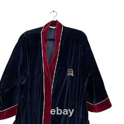 Vintage Christian Dior Bath Robe Men's One Size Velvet Logo Embroidery Monsieur