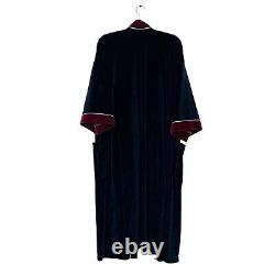 Vintage Christian Dior Bath Robe Men's One Size Velvet Logo Embroidery Monsieur