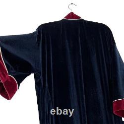 Vintage Christian Dior Bath Robe Men's One Size Velvet Logo Embroidery Monsieur