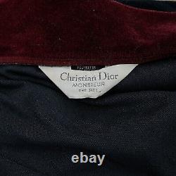 Vintage Christian Dior Bath Robe Men's One Size Velvet Logo Embroidery Monsieur