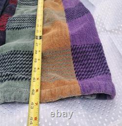 Vintage Christian Dior Le Connaisseur Long Bathrobe Purple Blue Teal Red Plaid