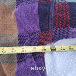 Vintage Christian Dior Le Connaisseur Long Bathrobe Purple Blue Teal Red Plaid