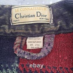 Vintage Christian Dior Le Connaisseur Long Bathrobe Purple Blue Teal Red Plaid