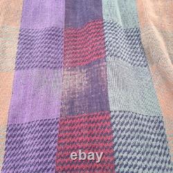 Vintage Christian Dior Le Connaisseur Long Bathrobe Purple Blue Teal Red Plaid