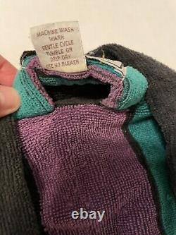 Vintage Christian Dior Le Connaisseur Long Bathrobe Purple Blue Teal Striped