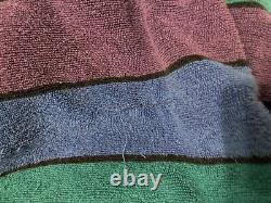 Vintage Christian Dior Le Connaisseur Long Bathrobe Purple Blue Teal Striped
