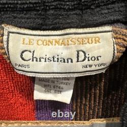Vintage Christian Dior Le Connaisseur Terry Cloth Colorblock Bathrobe Mens OS