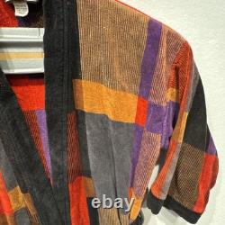 Vintage Christian Dior Le Connaisseur Terry Cloth Colorblock Bathrobe Mens OS