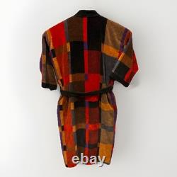 Vintage Christian Dior Le Connaisseur Terry Cloth Colorblock Bathrobe Mens OS