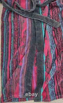 Vintage Christian Dior Monsieur Bath Robe One Size Cotton Retro Paisley 90s